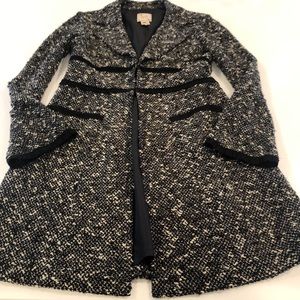Nanette Lepoee Ruffle-Trimmed Boucle Coat size M